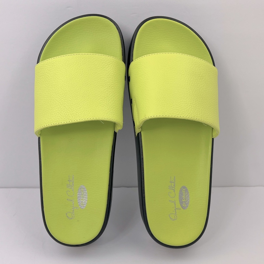 Dr. SCHOLL’S ORIGINAL COLLECTION, PISCES MAX SLIDES, LIME GREEN UPPER LEATHR, 9M - Picture 7 of 17